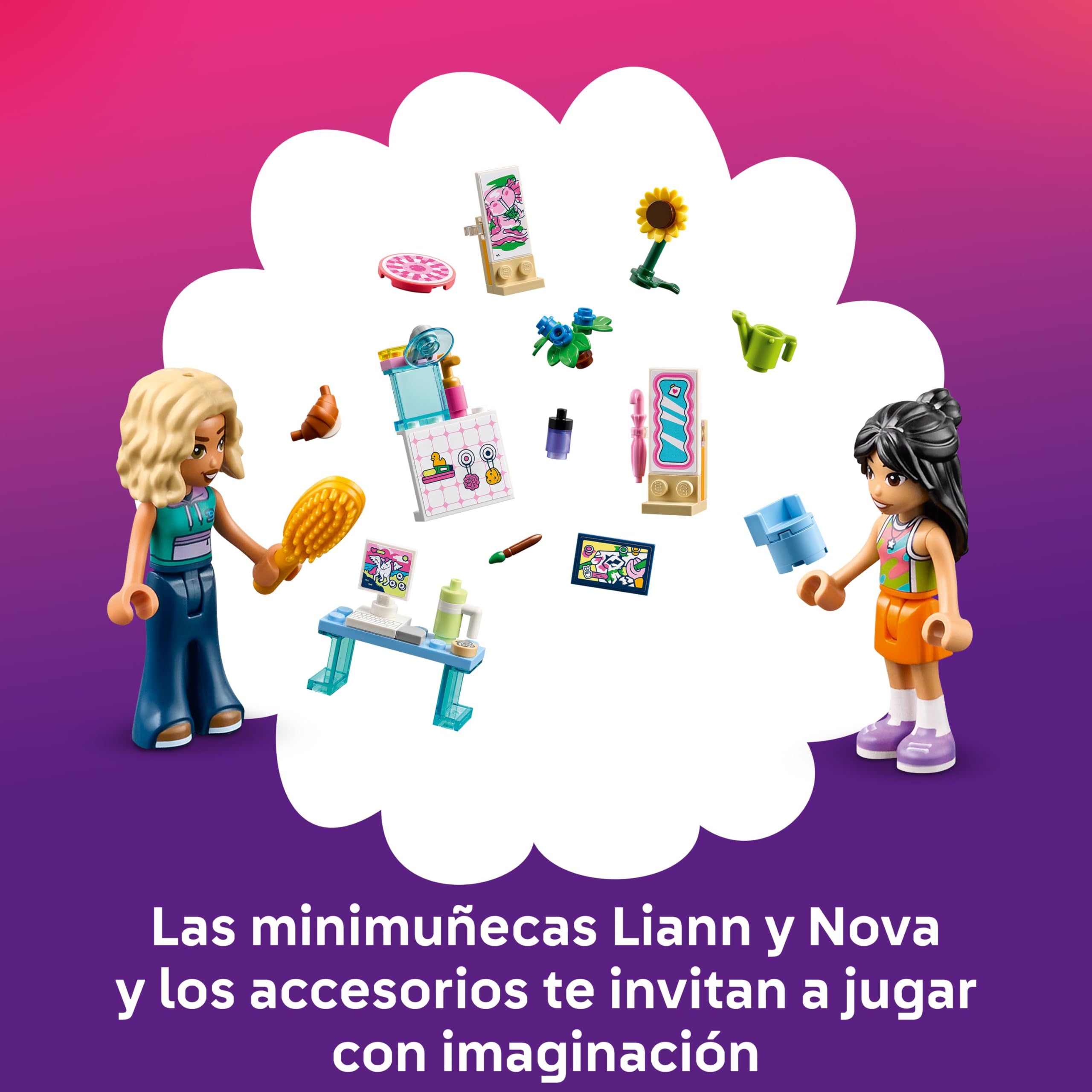 LEGO Friends Casa de Muñecas Creativa Portátil de Juguete – Juego de Viaje con Casita de 6 Habitaciones, 2 Mini Muñecas y Accesorios – Regalo de Cumpleaños para Niñas de 6+ Años – 42697