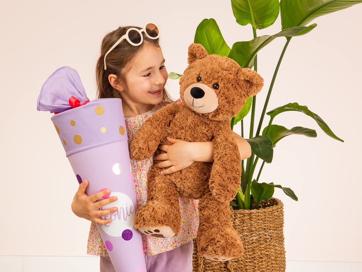 Teddy Hermann 91320 Teddy braun mit Tatzen 55 cm, Kuscheltier | Naturgetreu gestaltet, liebevoll ausgearbeitete Details, ab 0 Monaten, waschbar, weicher Plüsch
