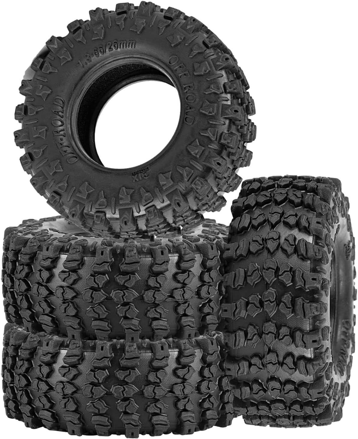RC 1.3 Wheels Soft Sticky Rubber Tires for 1/24 1/18 SCX24 TRX4M RC Crawler Car,RC 1.3" Wheels Rubber Tires Fetal Skin (4PCS),Black