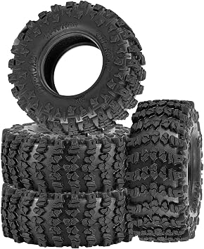 RC 1.3 Wheels Soft Sticky Rubber Tires for 1/24 1/18 SCX24 TRX4M RC Crawler Car,RC 1.3" Wheels Rubber Tires Fetal Skin 4PCS,Black
