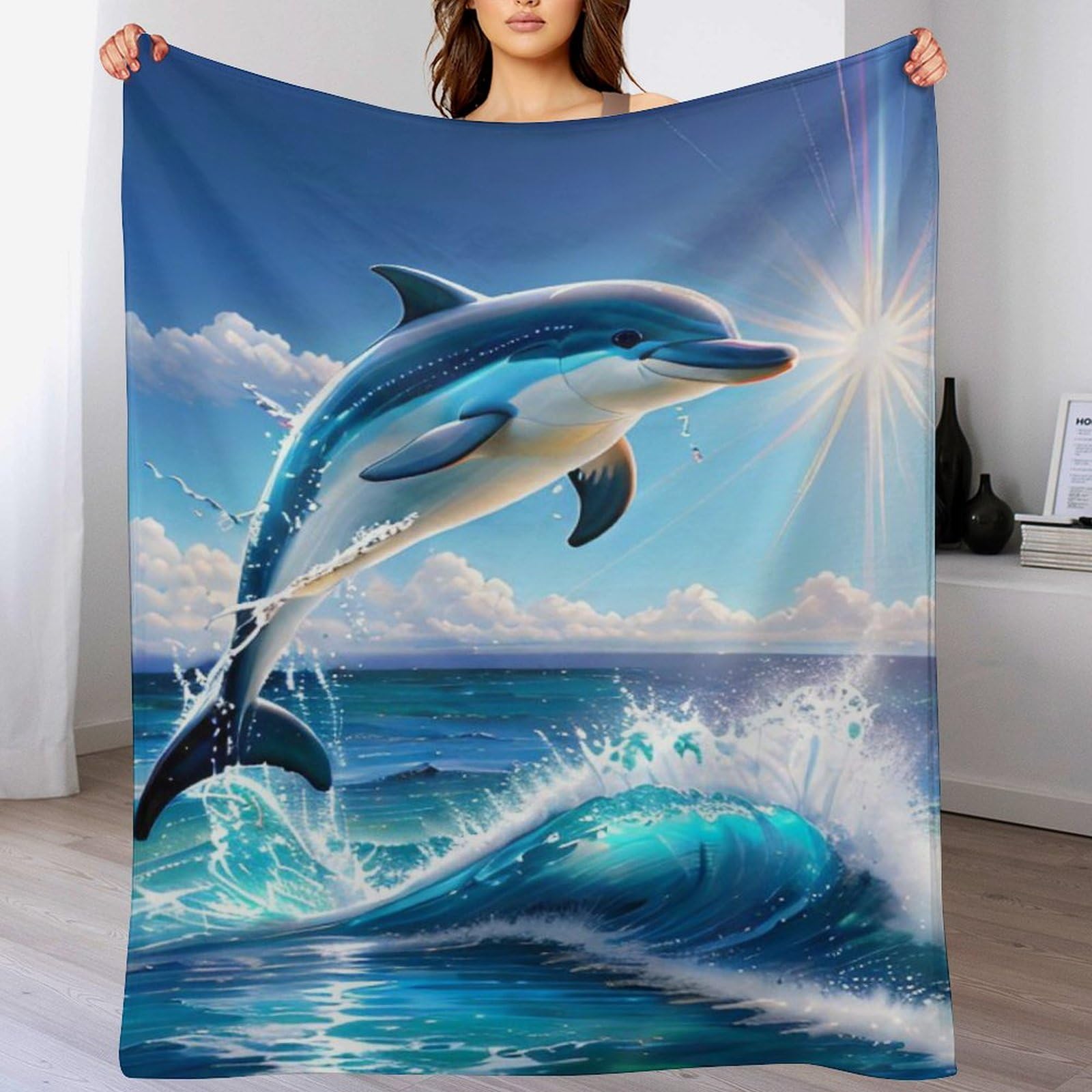 Couverture super douce et moelleuse dauphin pour des nuits cocooning