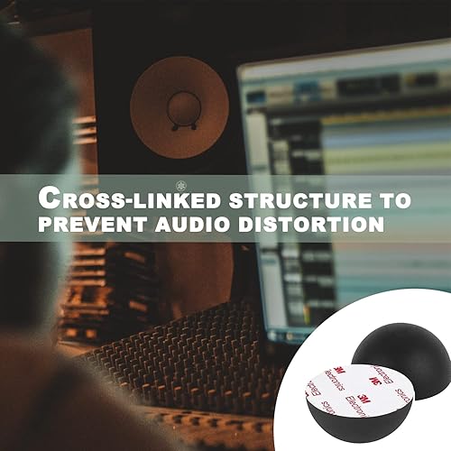 Miniatura 7 de Parachoques de silicona de 1.25 pulgadas, almohadillas de goma antideslizantes para altavoces con adhesivo para reproductor de grabaciones,