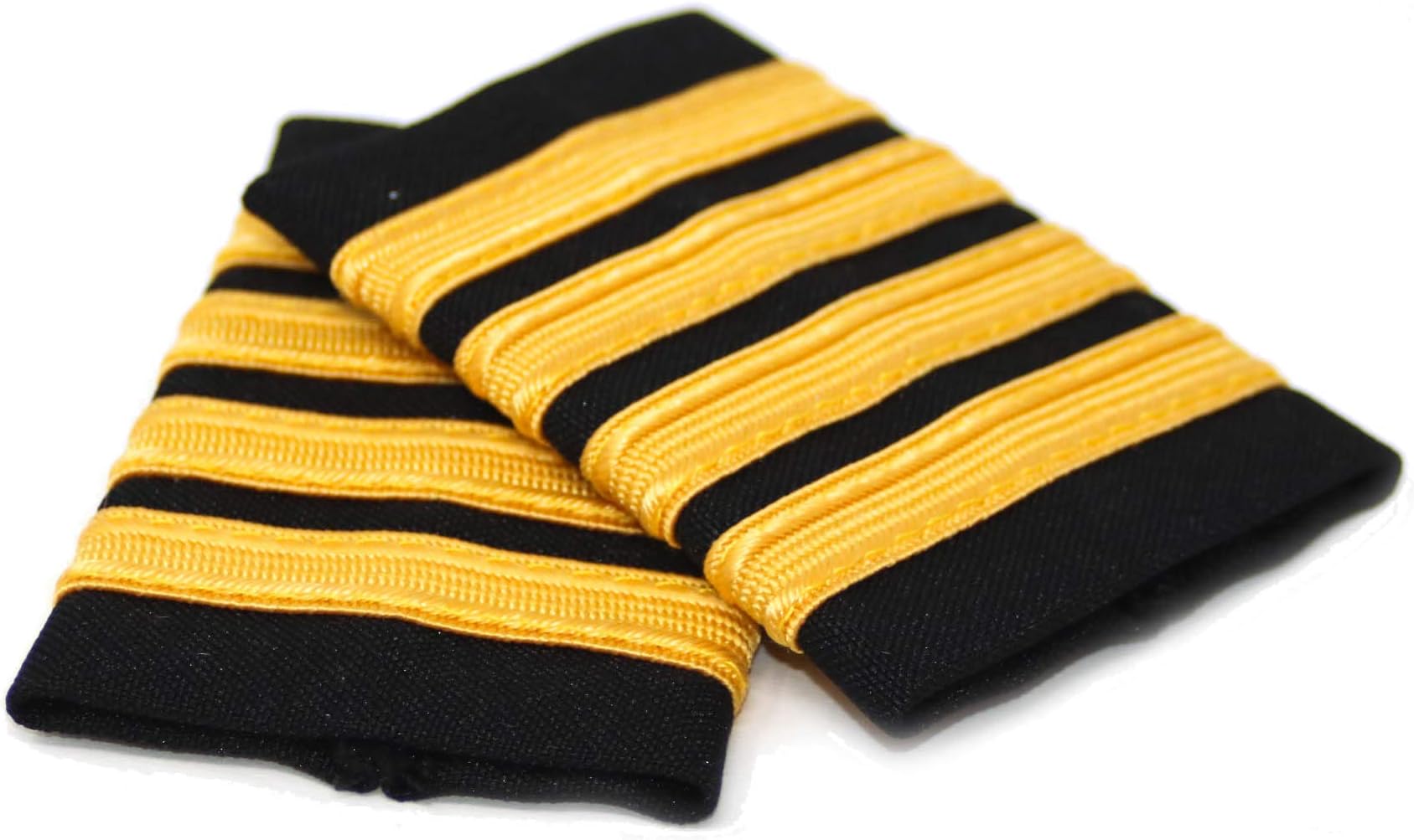 Aero Phoenix Professional Pilot Uniform Epaulets - Four Bars - Captain - Gold Nylon on Black