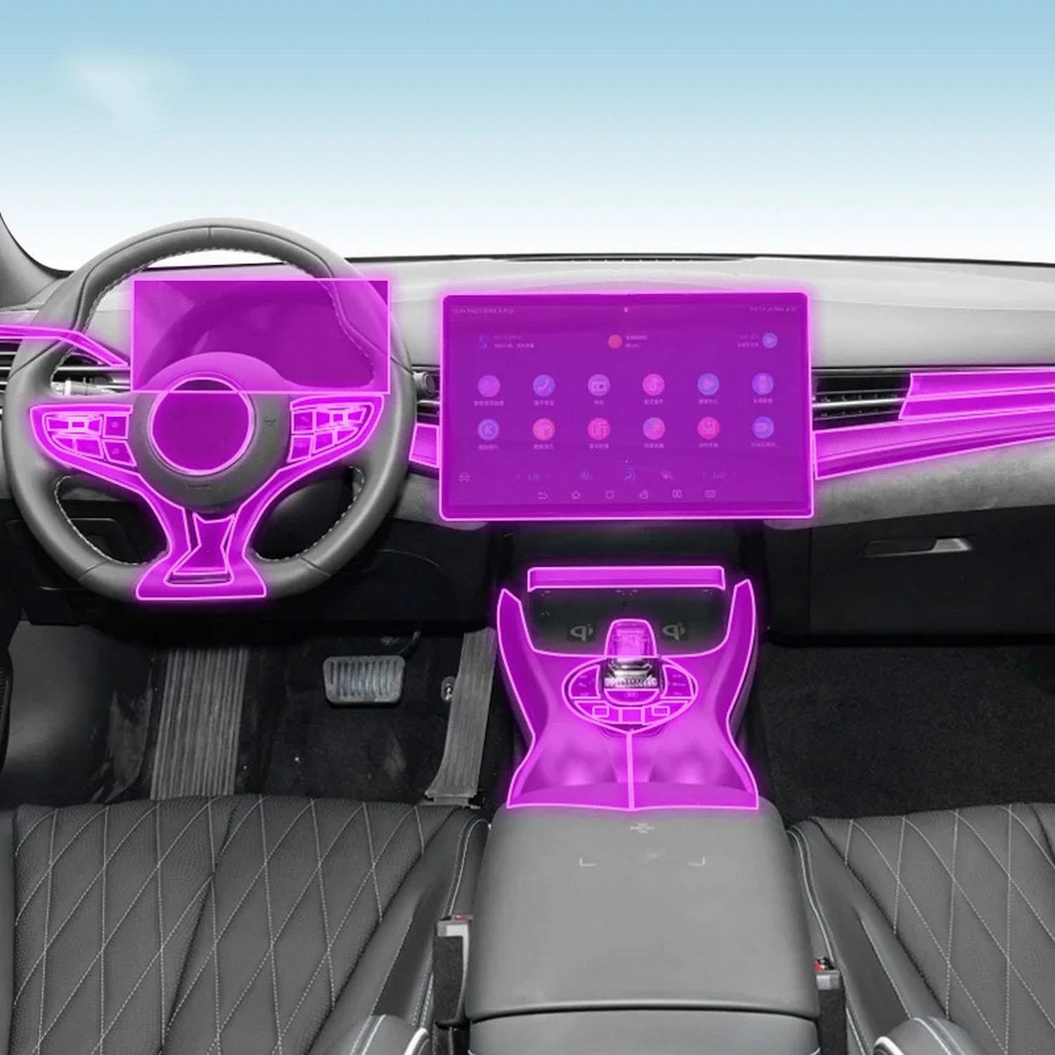 Console de navigation de voiture protégée avec le film transparent TPU pour BYD 2022-2023