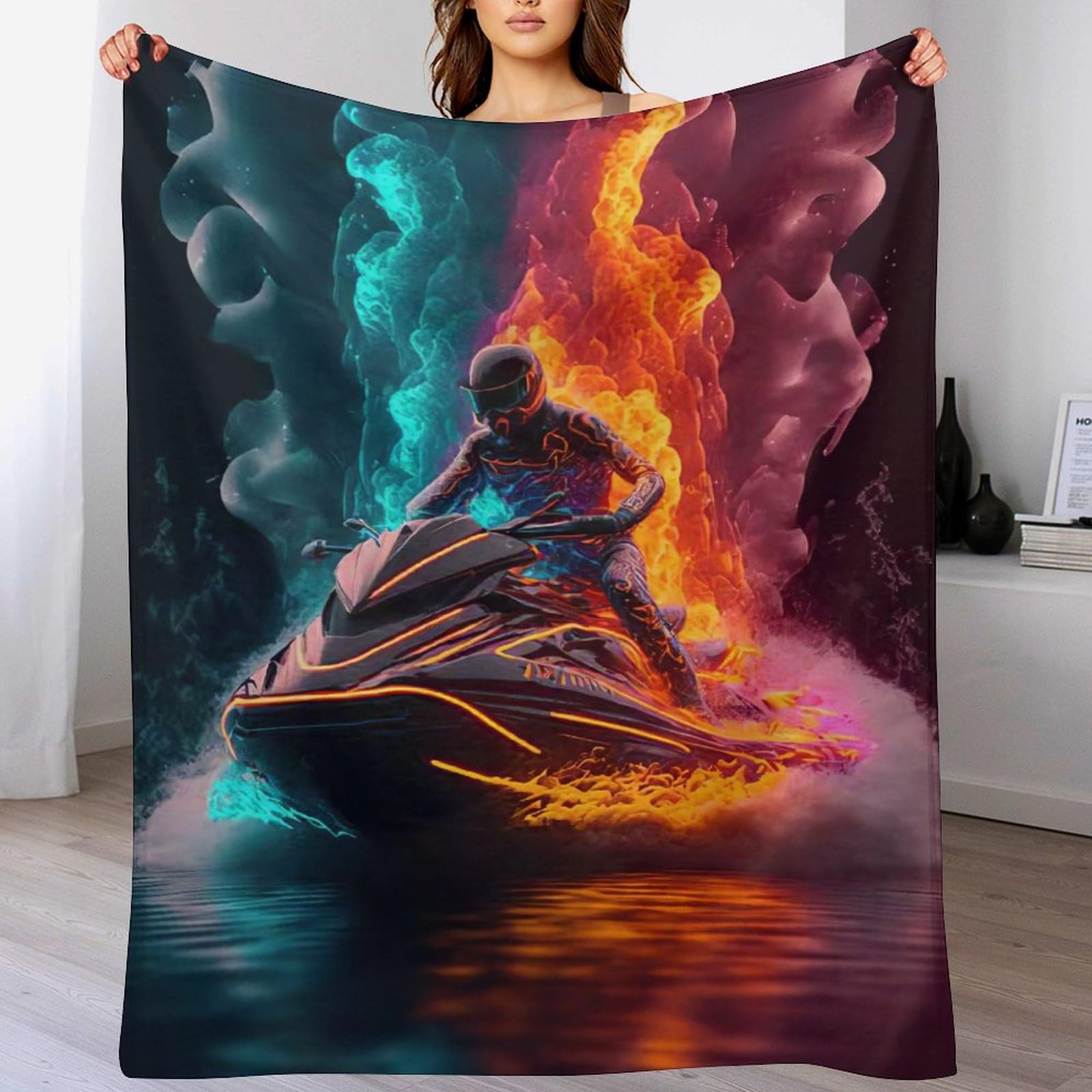 Couverture motor bateau chaude en flanelle solide contre le froid au lit