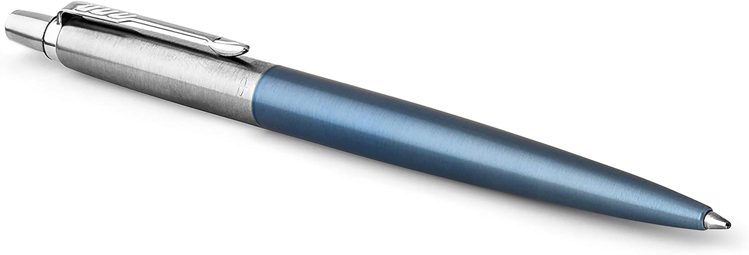 Gel Pen PARKER Jotter (Stainless Steel with Chrome Parts, Middle Writing tip with 0.7 mm, Gift Box).
