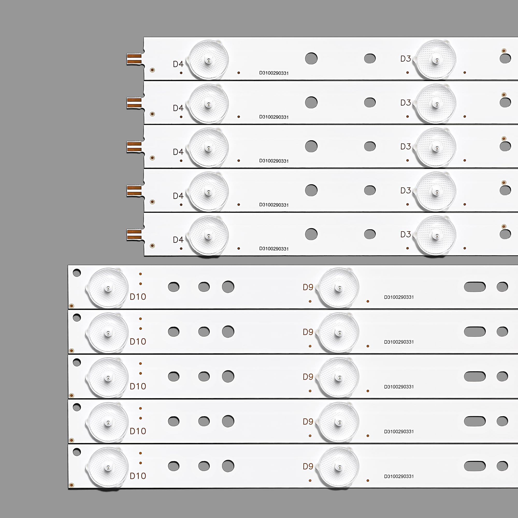 Kit 10 Bandes LED TV Pour Philips 43PUH4900 – Remplacement Rétroéclairage (5x520mm + 5x320mm, 3V) – Matrice Complète LBM430P1001-AJ-2S