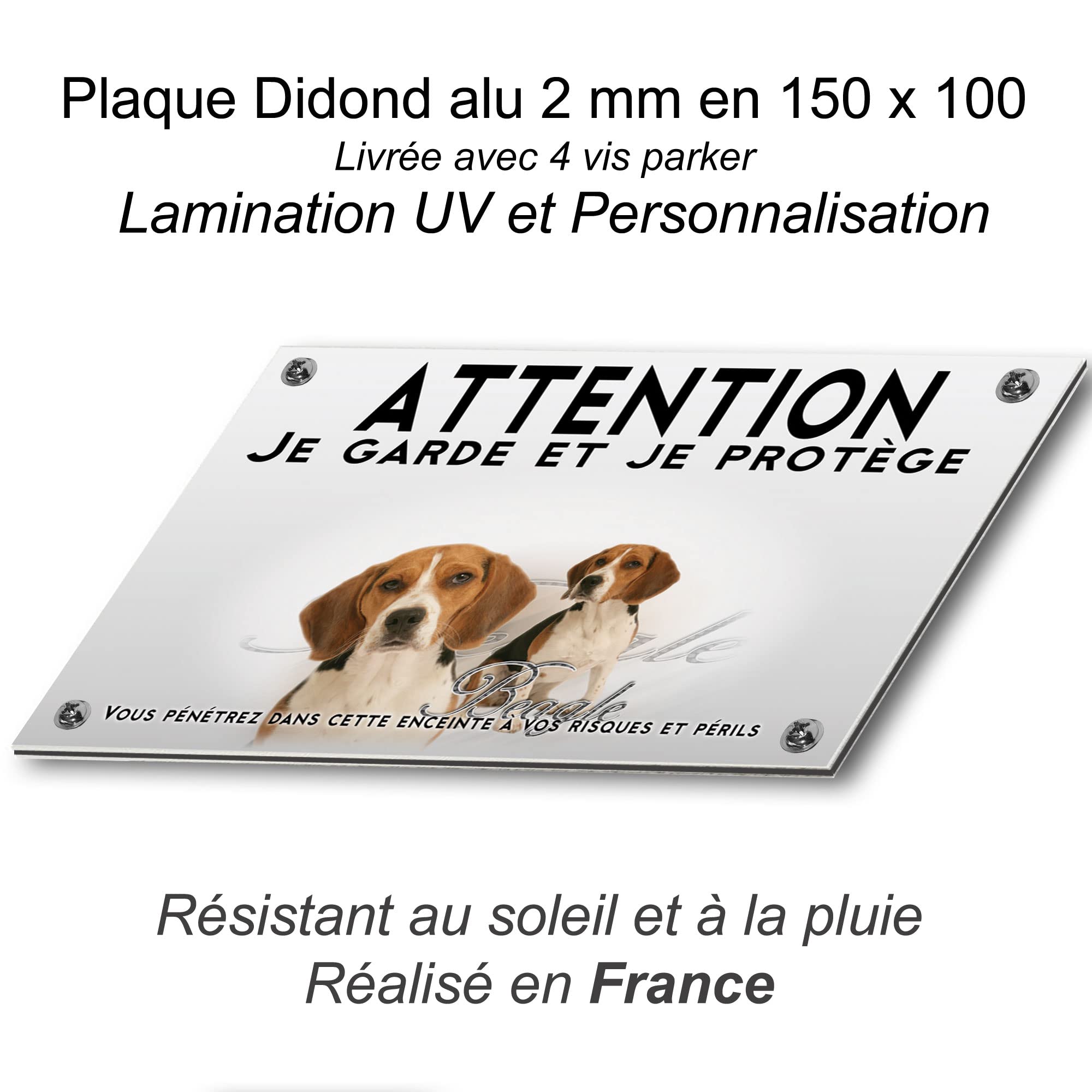 Panneau "Je Monte La Garde" Beagle - Le Clos Du Bonheur