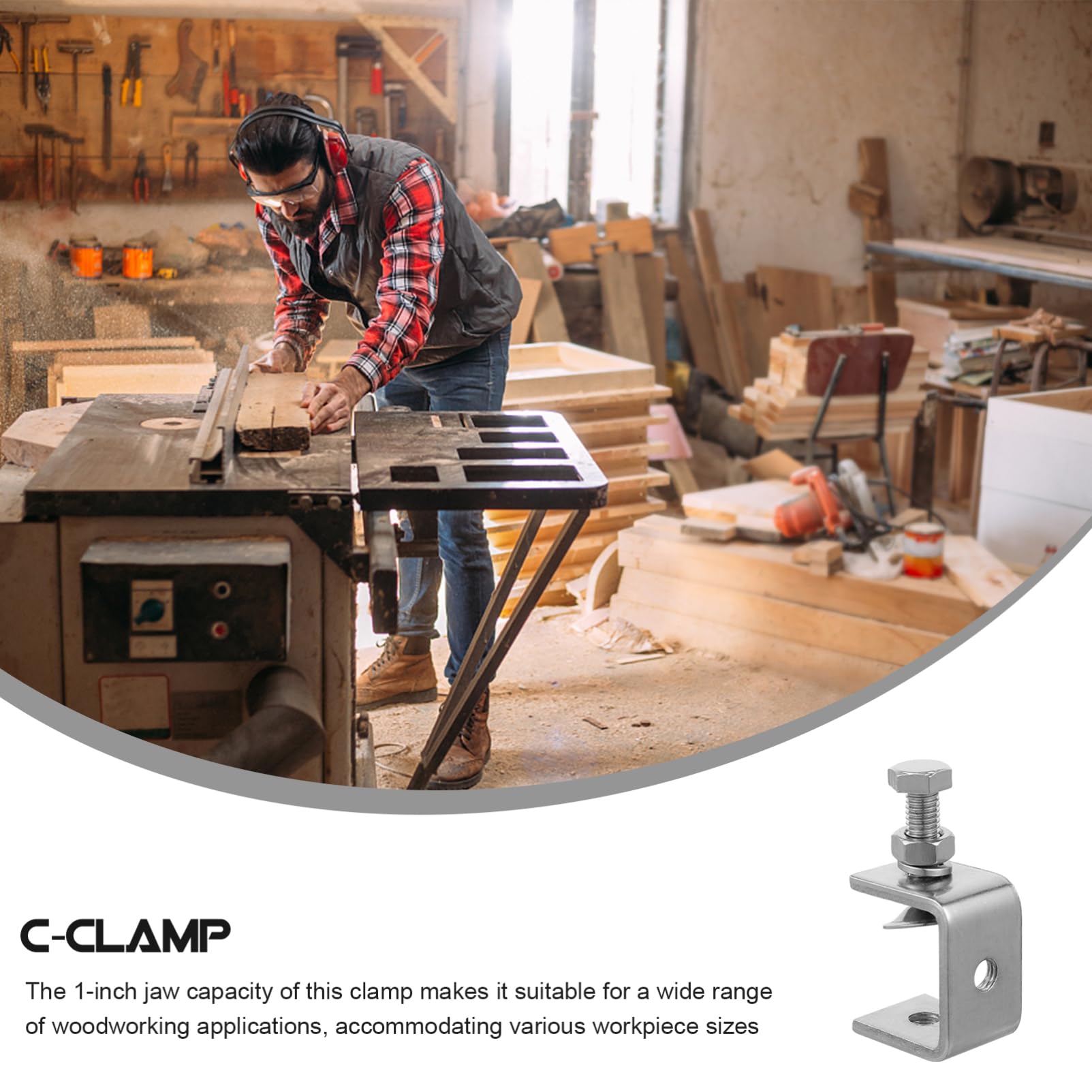 MUCKLILY 4pcs 1 Inch C-clamp Welding c Clamp Woodworking C-clamp U Clamp Woodworking Tiger Clamp C Clamps Heavy Duty Mini c Clamp Small c Clamp Welding C-clamp Flange Clamp Stainless Steel