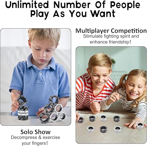 Miniatura 5 de 3 piezas de anillos magnéticos para adolescentes, adultos y niños, paquete de juguetes para ansiedad de menos de 10 dólares, paquete de juguetes