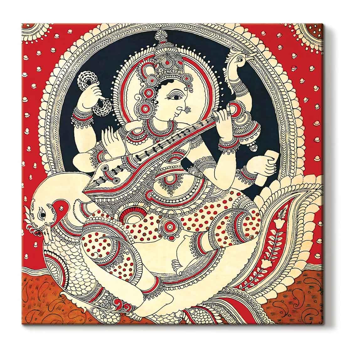 ArtX Canvas Madhubani Goddess Saraswati Devi, Big Wall Art Painting For Living Room, Multicolor, Abstract, 22X22 in, Set of 1 (B0DD4243Z5) Amazon Price History, Amazon Price Tracker