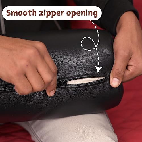 Miniatura 2 de Funda de almohada redonda para cilindro cervical, diseño ergonómico para cabeza, cuello, espalda y piernas, ideal para soporte de columna vertebral