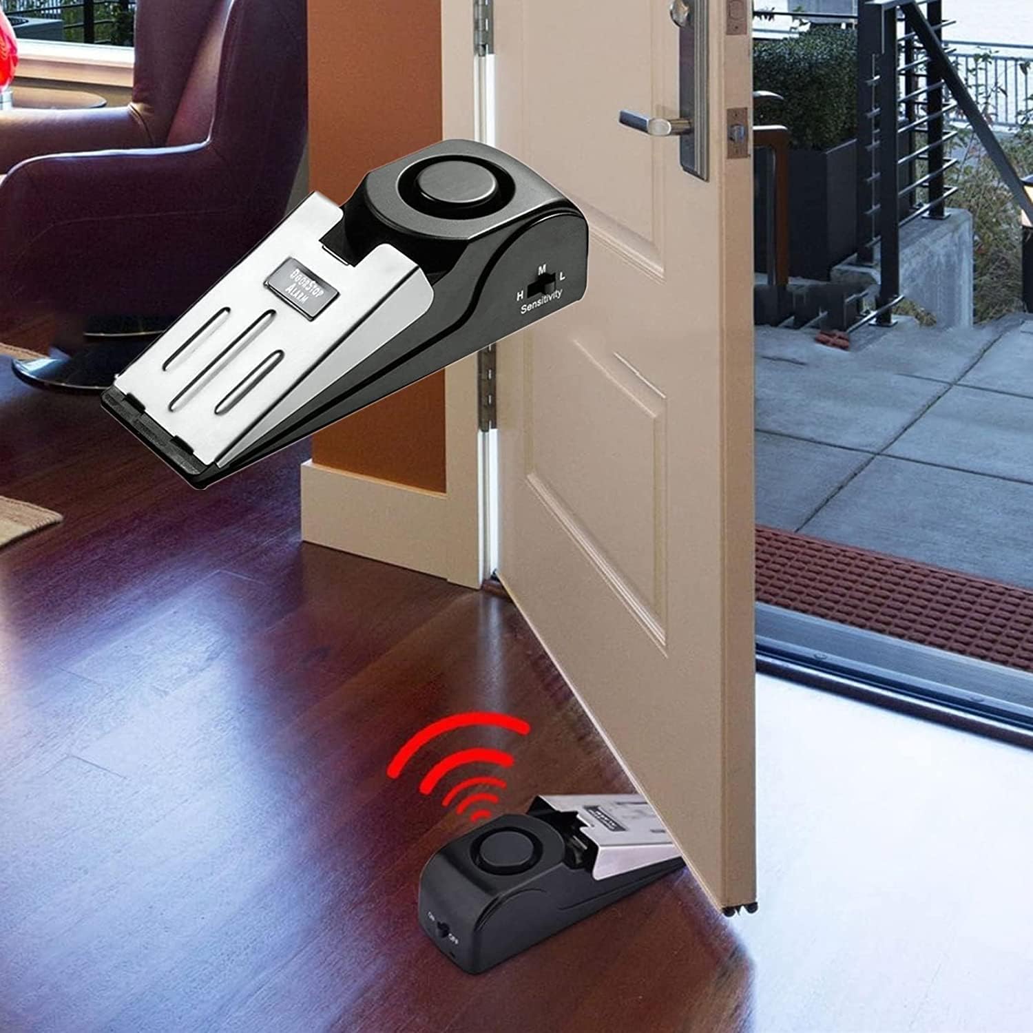 HHAMZONE Door Stop Alarm Upgraded Wedge Door Stop Security
