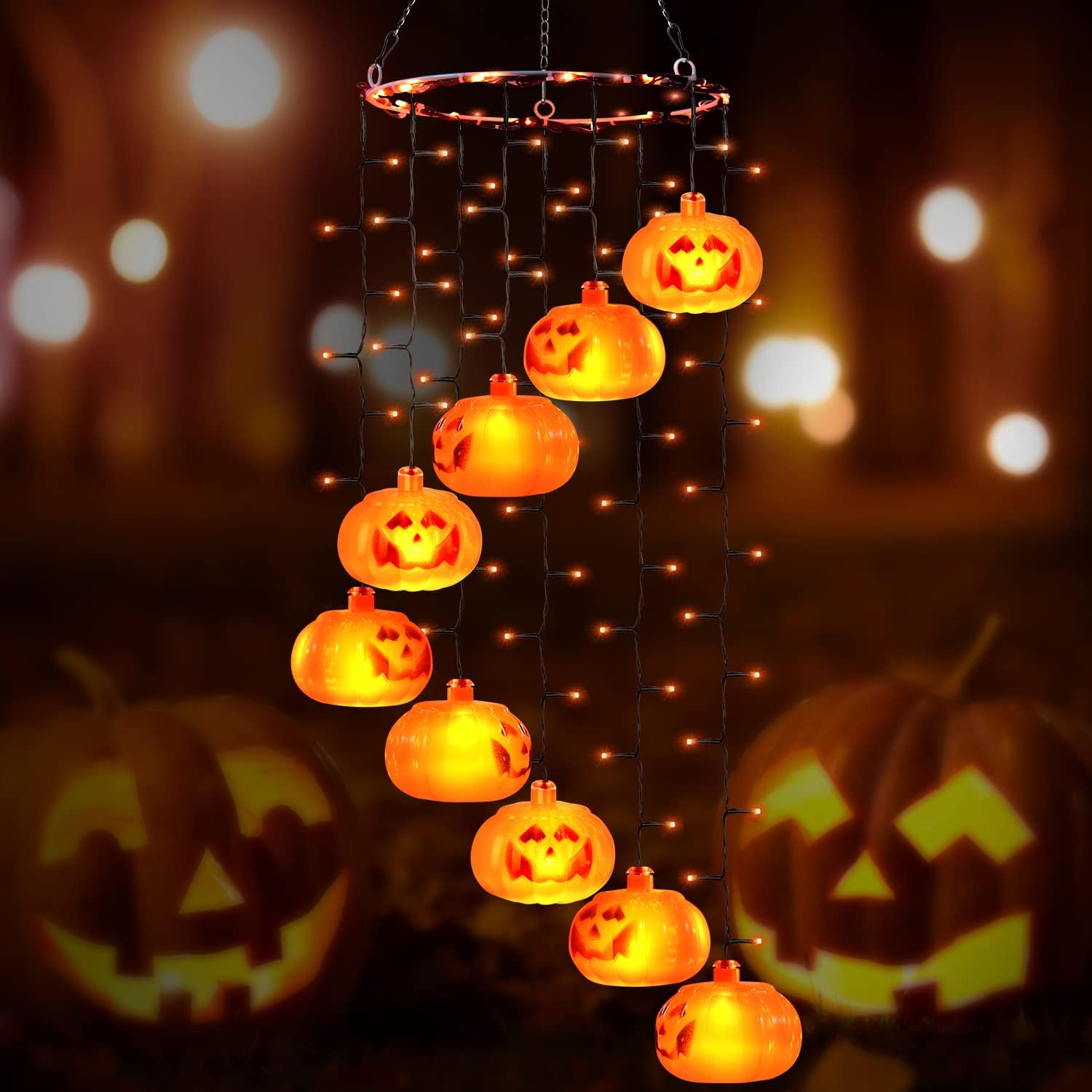 Green Convenience Halloween Pumpkin Lanterns String Lights
