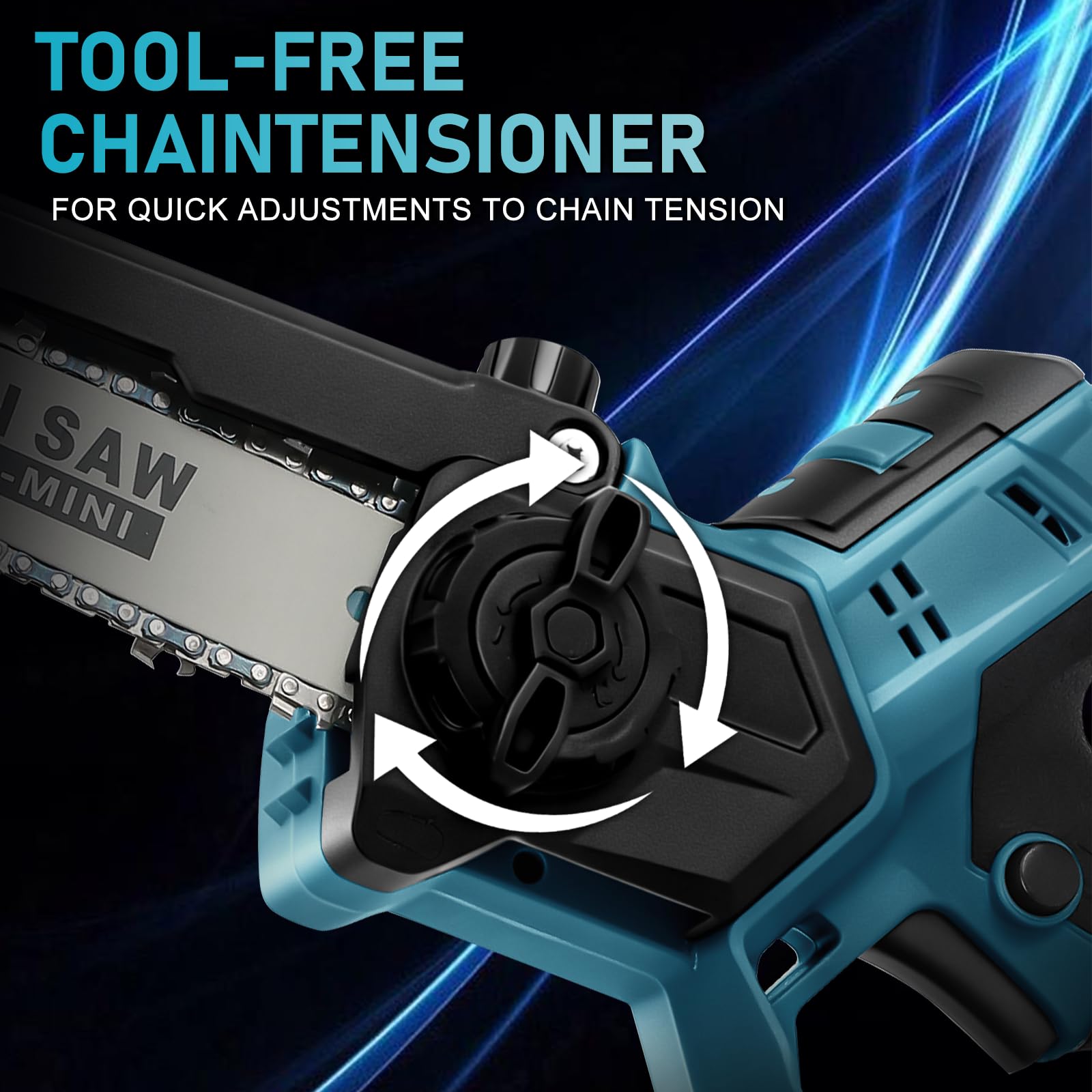 Motosierra Inalámbrica 8 y 6 Pulgadas para Makita 18V (sin Batería) | Mini Motosierra sin Escobillas, Lubricación Automática de Cadena, 2 Placas, 4 Cadenas, Guantes, Gafas y Maletín