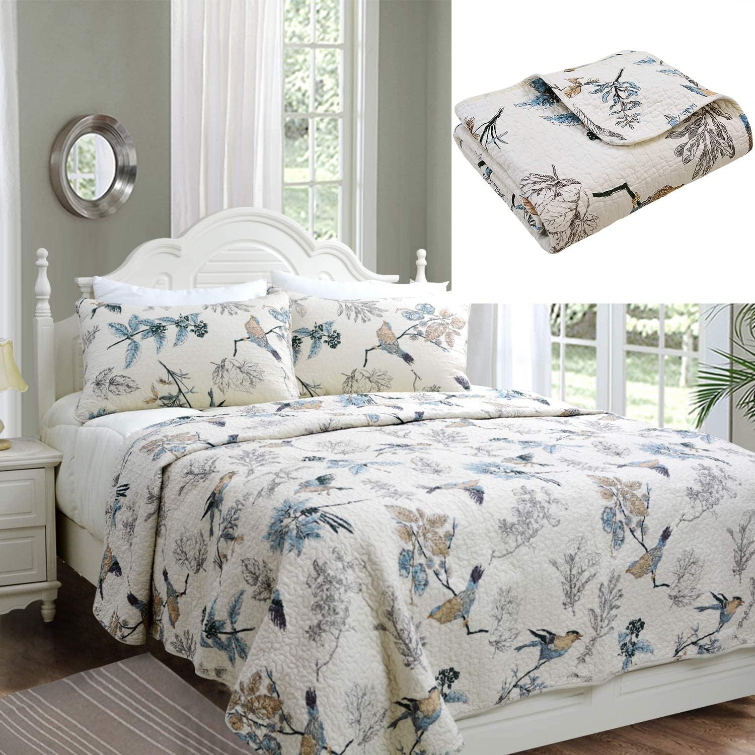 Brandream 4Piece Bird Bedding King American Country Style