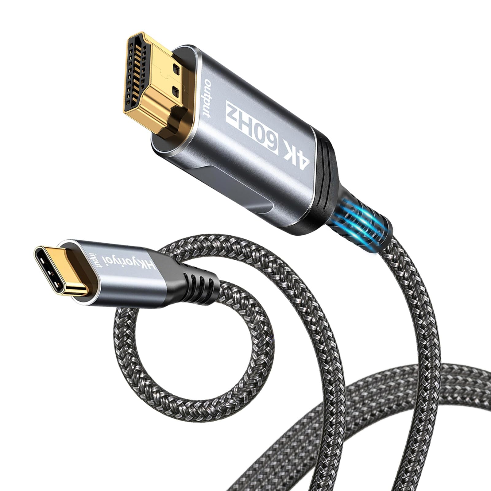Cable USB C a HDMI con tecnología Thunderbolt y nylon trenzado 8