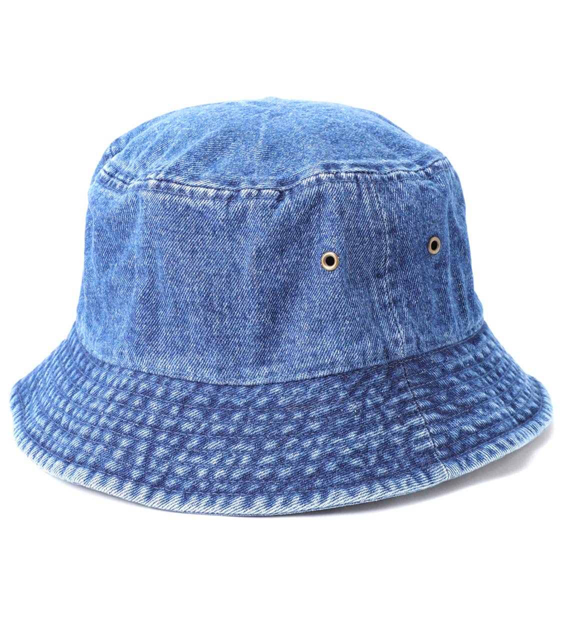 MIRMARU Vintage 100% Cotton Canvas Denim Bucket Hat - Casual Outdoor Fishing Hiking Safari Boonie Hat. - Small-Medium Dark Blue