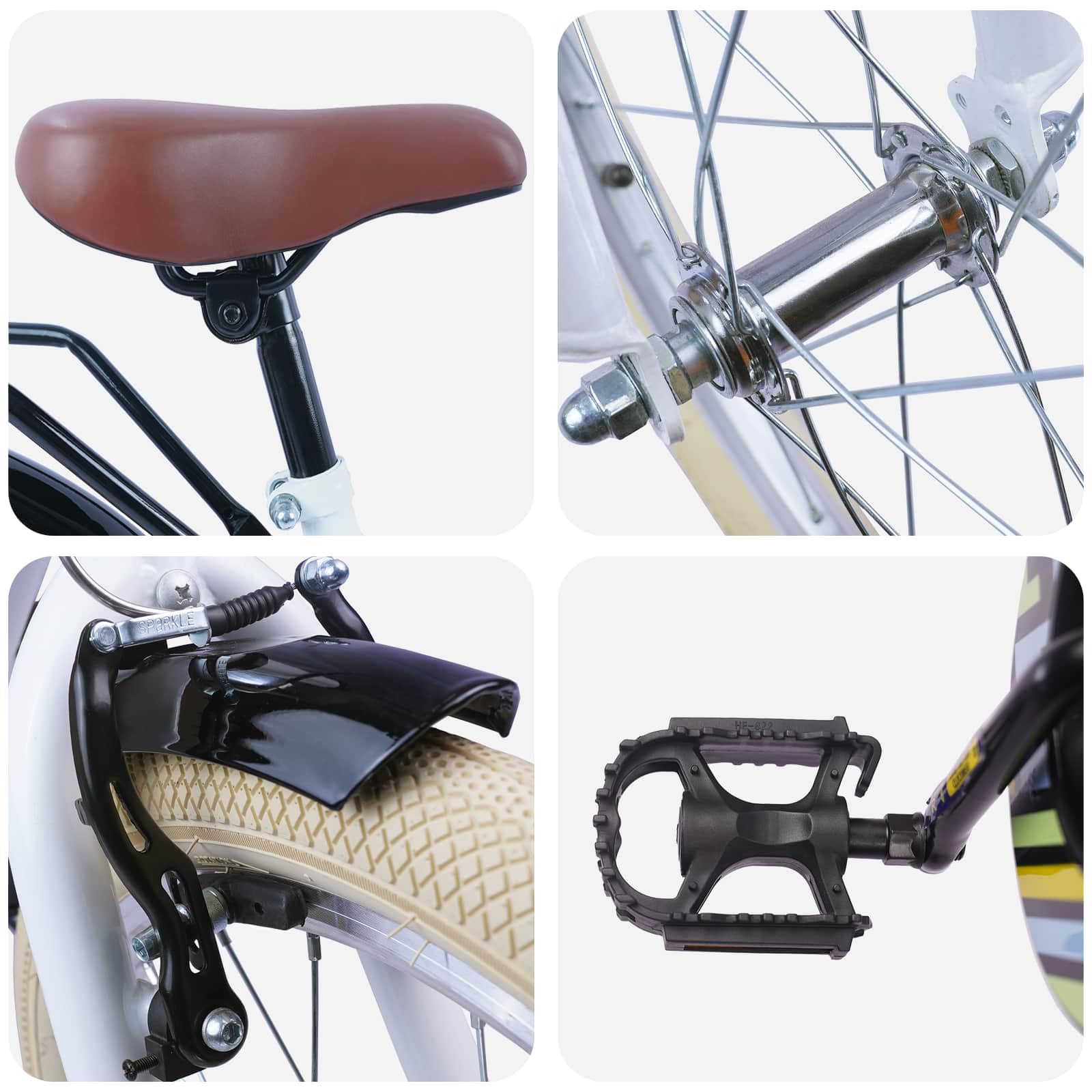 Générique Vélo pour Enfants 24 Pouces pour Les 8-12 Ans Blanc,Équipements Sportifs,Loisirs de Plein air,Cyclisme,Vélos,42009500