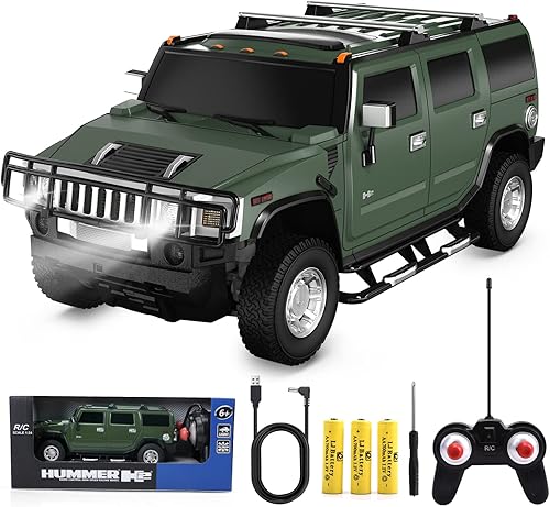 WONDER DREAM Hummer H2 - Auto a control remoto a escala 124 modelo de auto de carreras todoterreno para adultos juguetes educativos para niños y