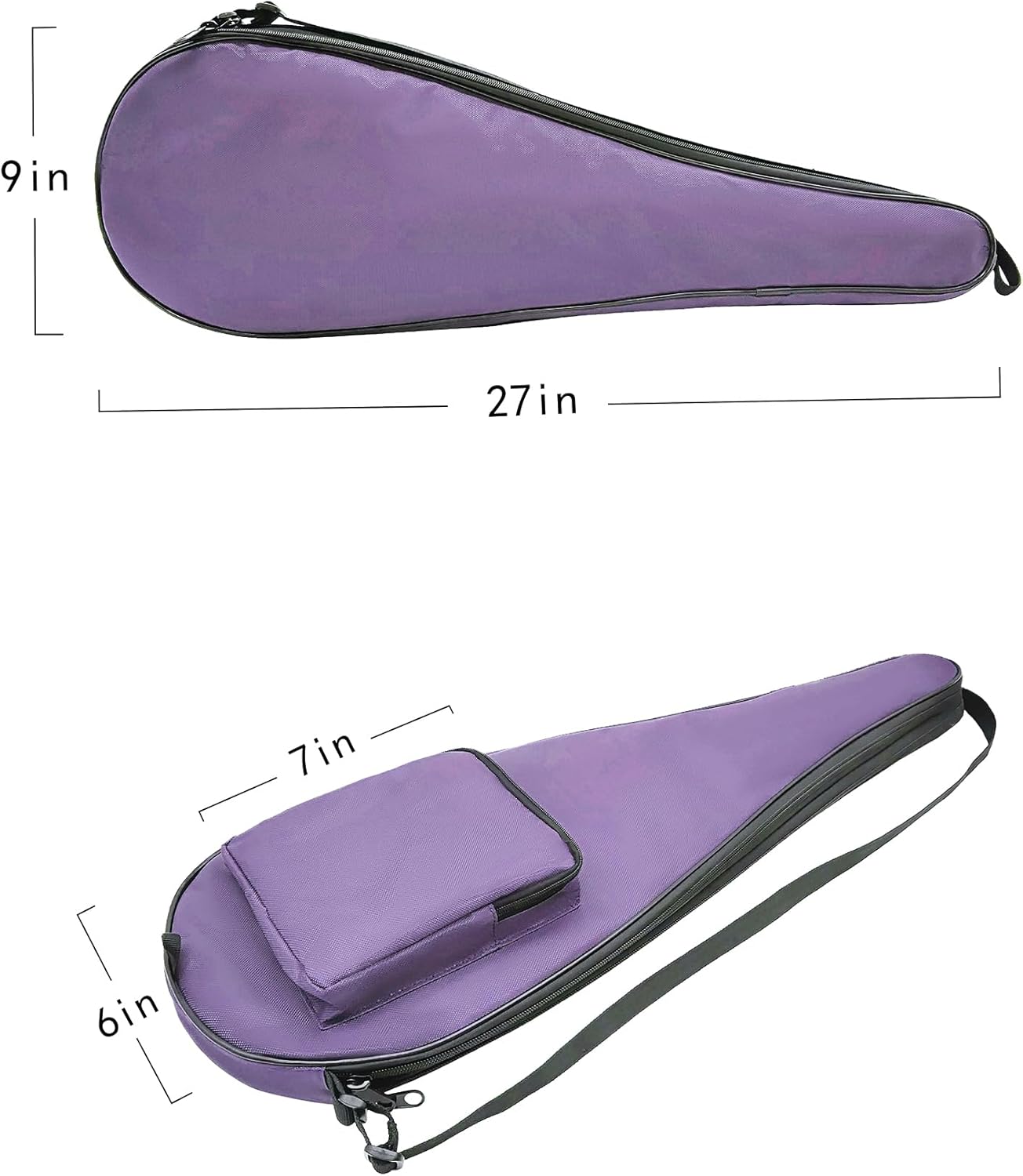 Silfrae Full Size Squash Racquet Cover Racquet Bag for 2 Squash Rackets