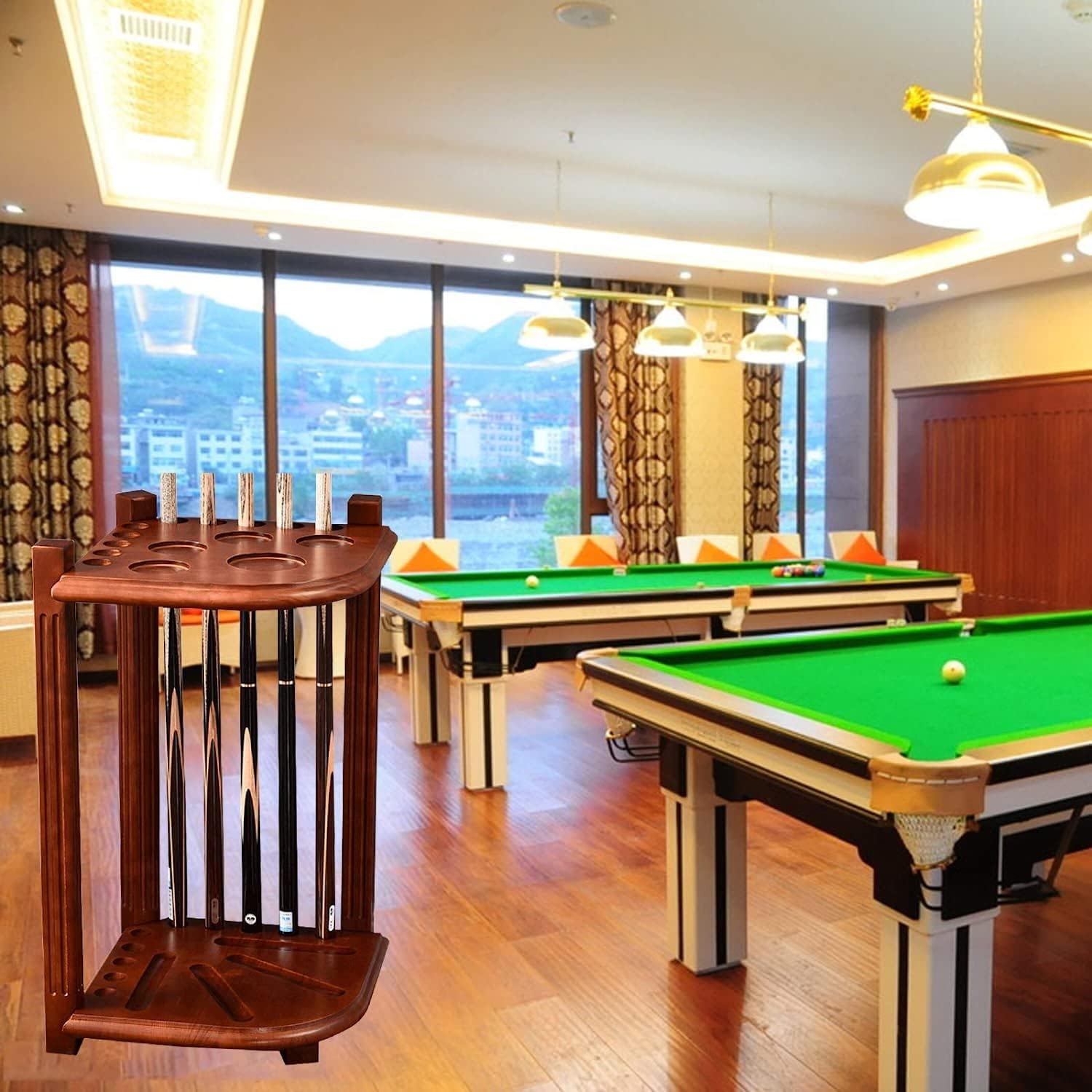 Pool Cue Stick Holder,Corner Floor Cue Rack,Billiard Stick Stand,Solid Pine,for Pool Bars,Clubs,Pool Cue Rack