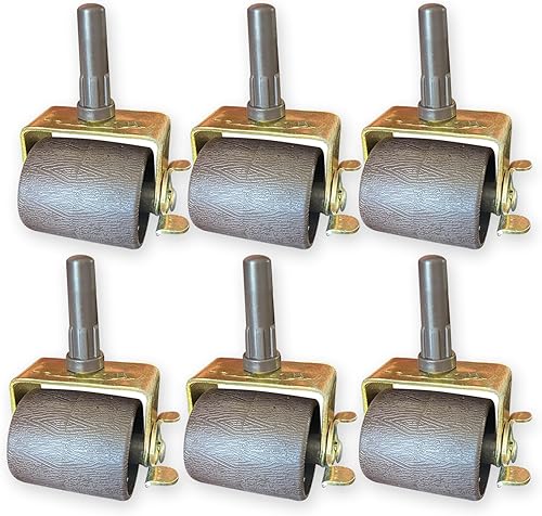 6 piezas de repuesto de bloqueo de metal resistente marco de cama ruedas ruedas ruedas rodillos con manguitos de enchufe