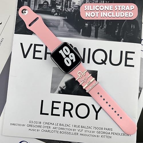 Miniatura 2 de Anillos decorativos de 12 constelaciones compatibles con correas de silicona de Apple Watch de 1.929 in, 1.772 in, 1.732 in, 1.654 in, 1.614 in,