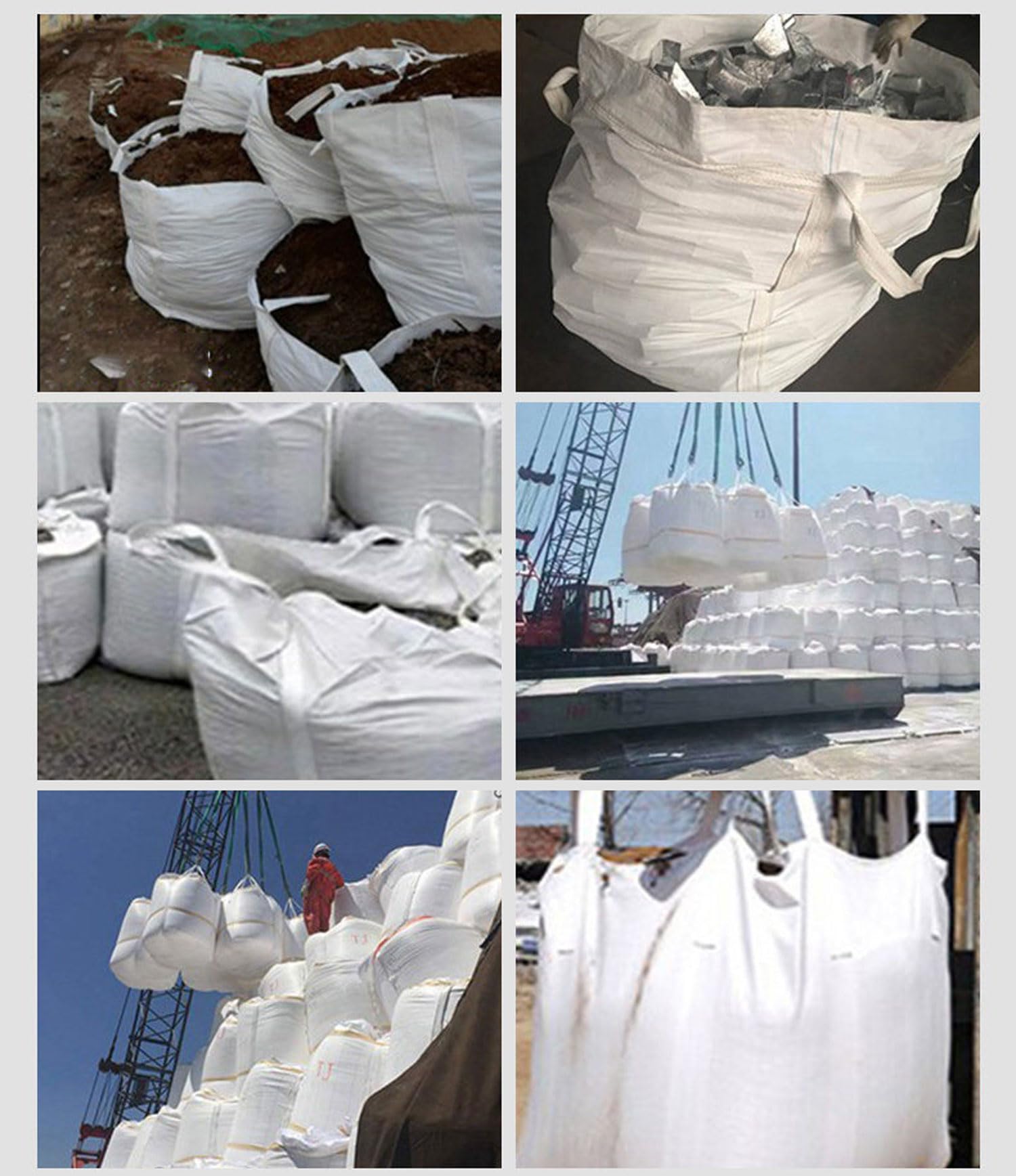 Big Bag in Polipropilene,90 x 90 x 110 cm,Sacco da 1,5 tonnellate,per Materiali da Costruzione detriti edili,Legno,rifiuti da Giardino,Sabbia – Sacchi detriti da Costruzione(Size:5-Pack)