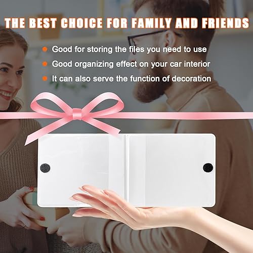 Miniatura 5 de Kewucn Soporte para registro y seguro de automóvil, paquete de 2 organizadores de documentos esenciales de alta calidad con cierre de velcro fuerte,