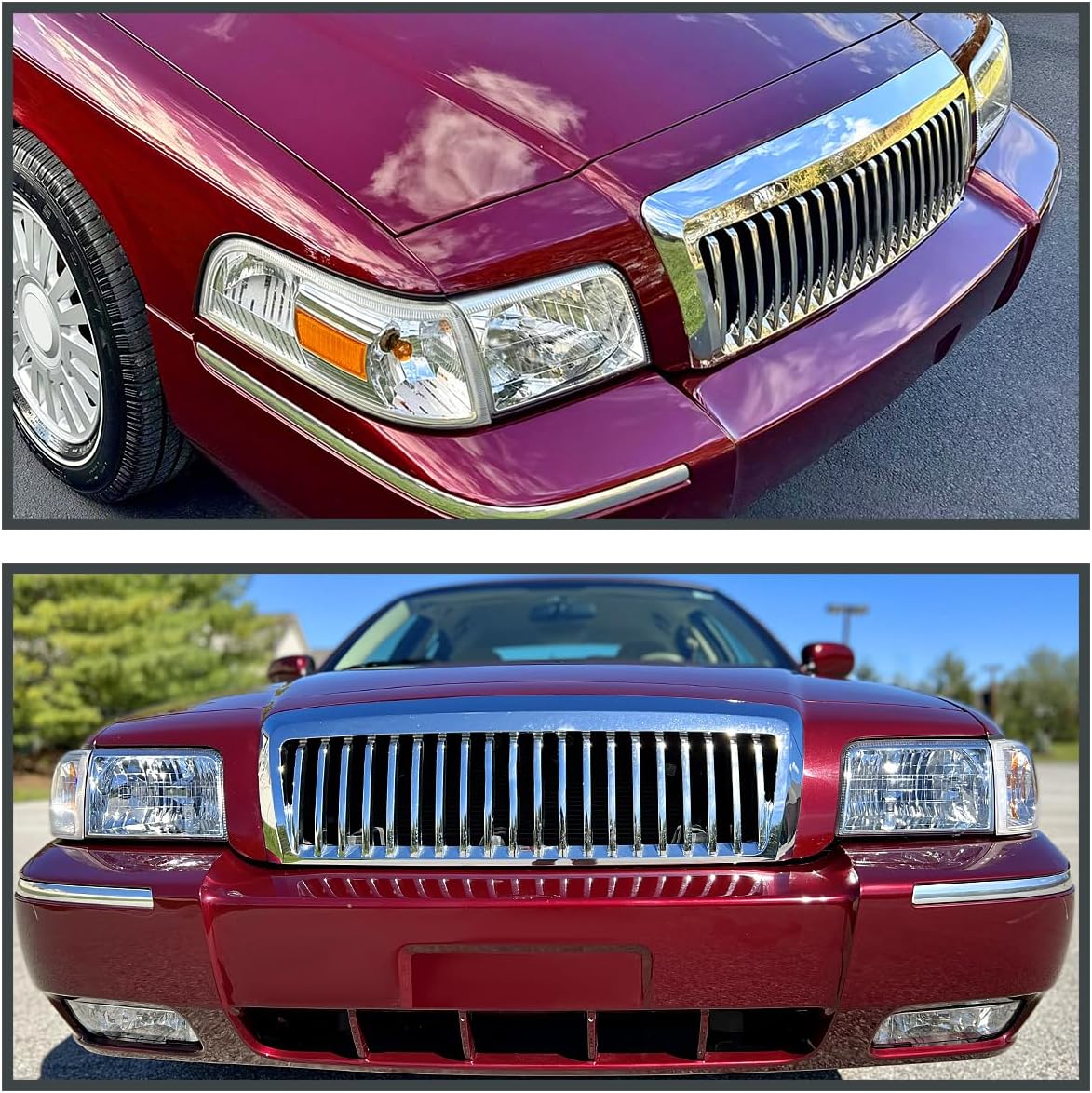 SPEC-D TUNING Chrome Headlights + Corner Lights Compatible with 2006-2011 Mercury Grand Marquis