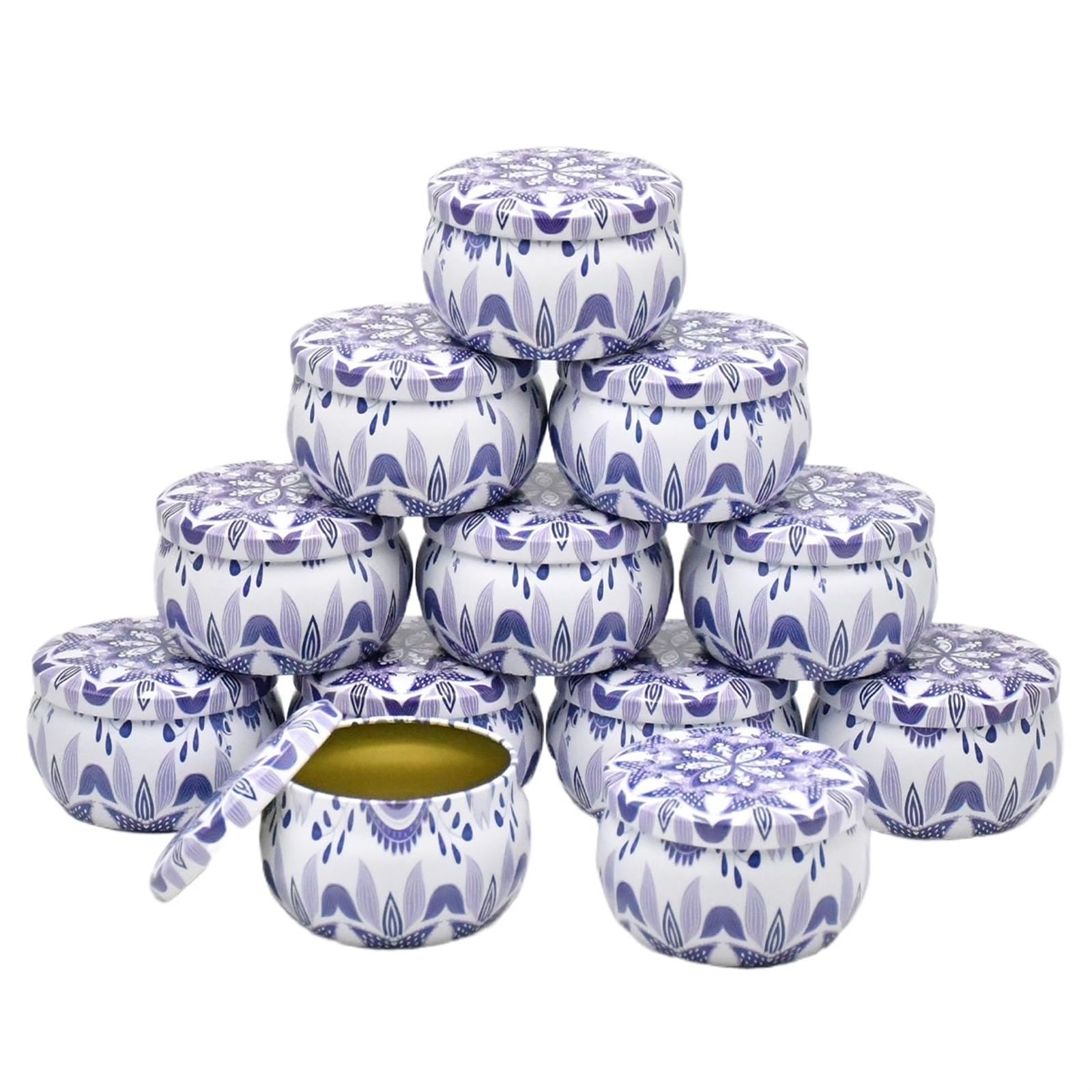 CQAHDSEVF Candle Containers, 12pcs Empty Iron Candle Tin Jars DIY Candle Making Storage Case for Dry Spices Sweets(Tin Can-4)