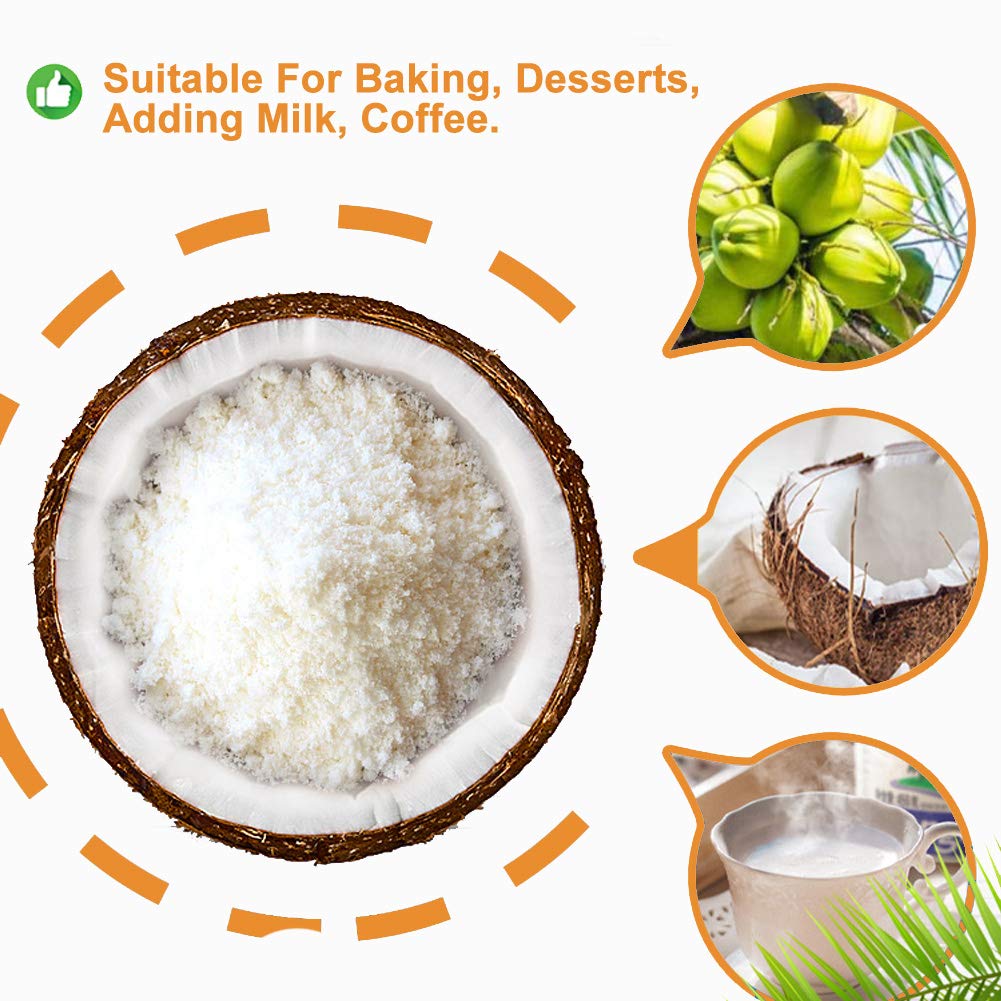 Plant Gift 100% Pure Coconut Powder 椰子粉 Natürliches Pulver, Großes Aroma für Getränke, Smoothie, Joghurt, Backen, Kekse, Kuchen und Getränke, Nicht-GVO Pulver, Kein Füllstoff,100G/3.25oz