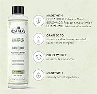 Vista 2 de J.R. Watkins Awaken - Elixir de baño, remojo líquido de baño, romero y palo de rosa con extractos naturales, sin sal, sin residuos, 6 onzas
