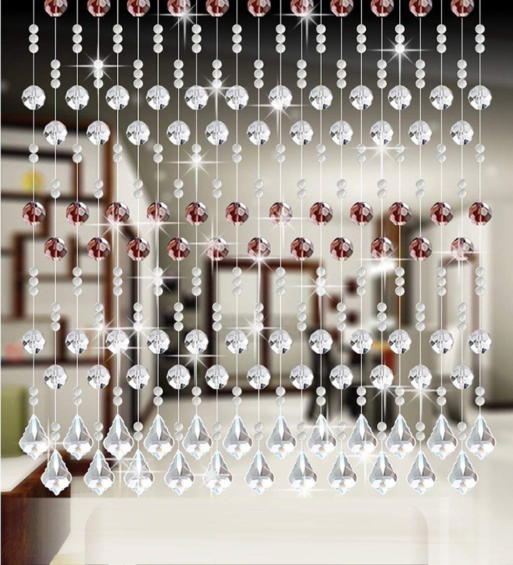 Rideau Perlé DIY Cristal Café pour Séparer une Pièce sans Assombrir