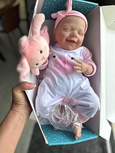 MYREBABY - Muñecas de bebé recién nacidas realistas de 17 pulgadas  Sweet Smile Real Life Realistic-Recién Nacido Suave Cuerpo Realista Muñeca Bebé