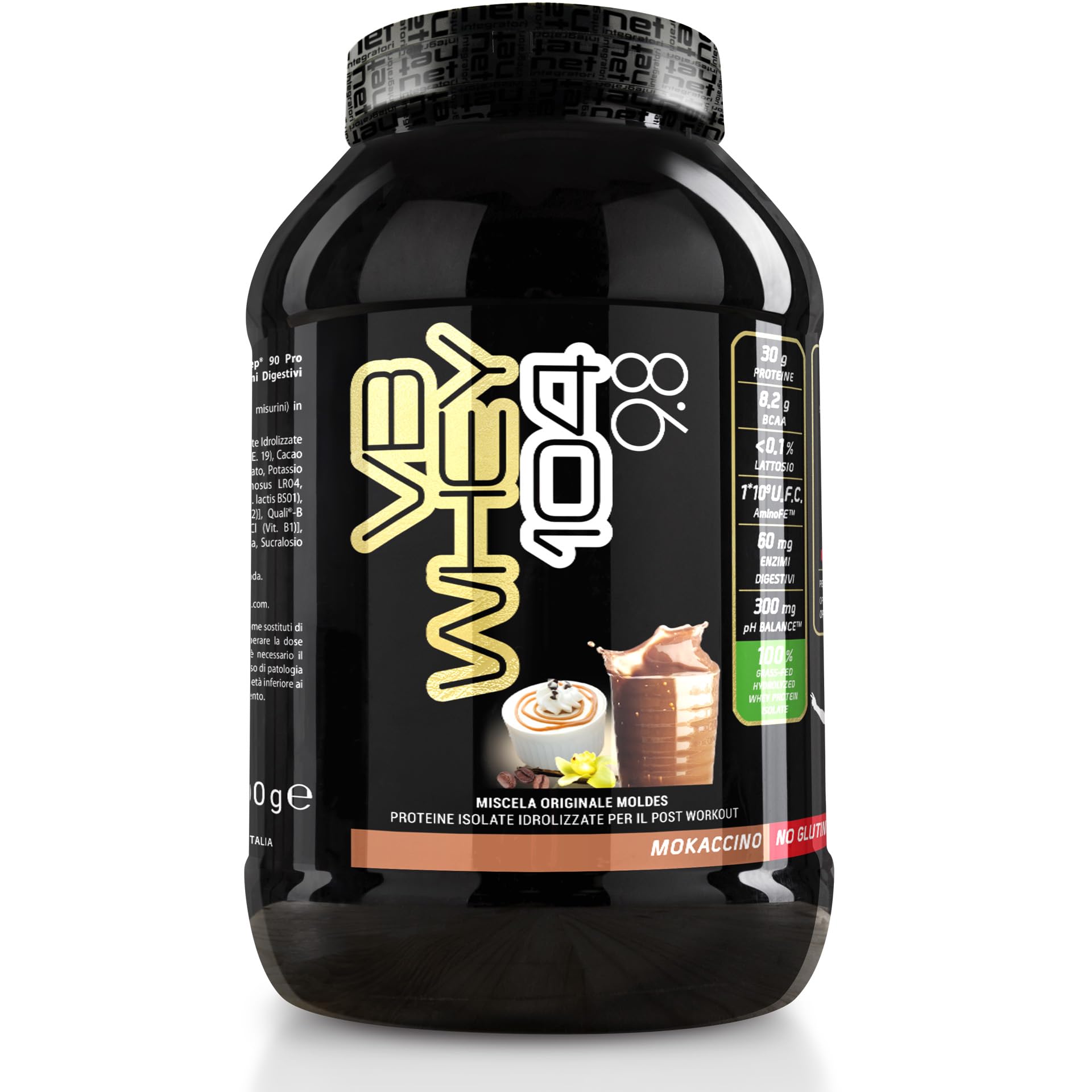 NET Integratori VB WHEY 104 9.8 Optipep - 900g Mokaccino - Proteine Isolate Idrolizzate per via Enzimatica Con EAA e BCAA - Massimizza Sintesi Proteica, Crescita e Mantenimento Muscolare