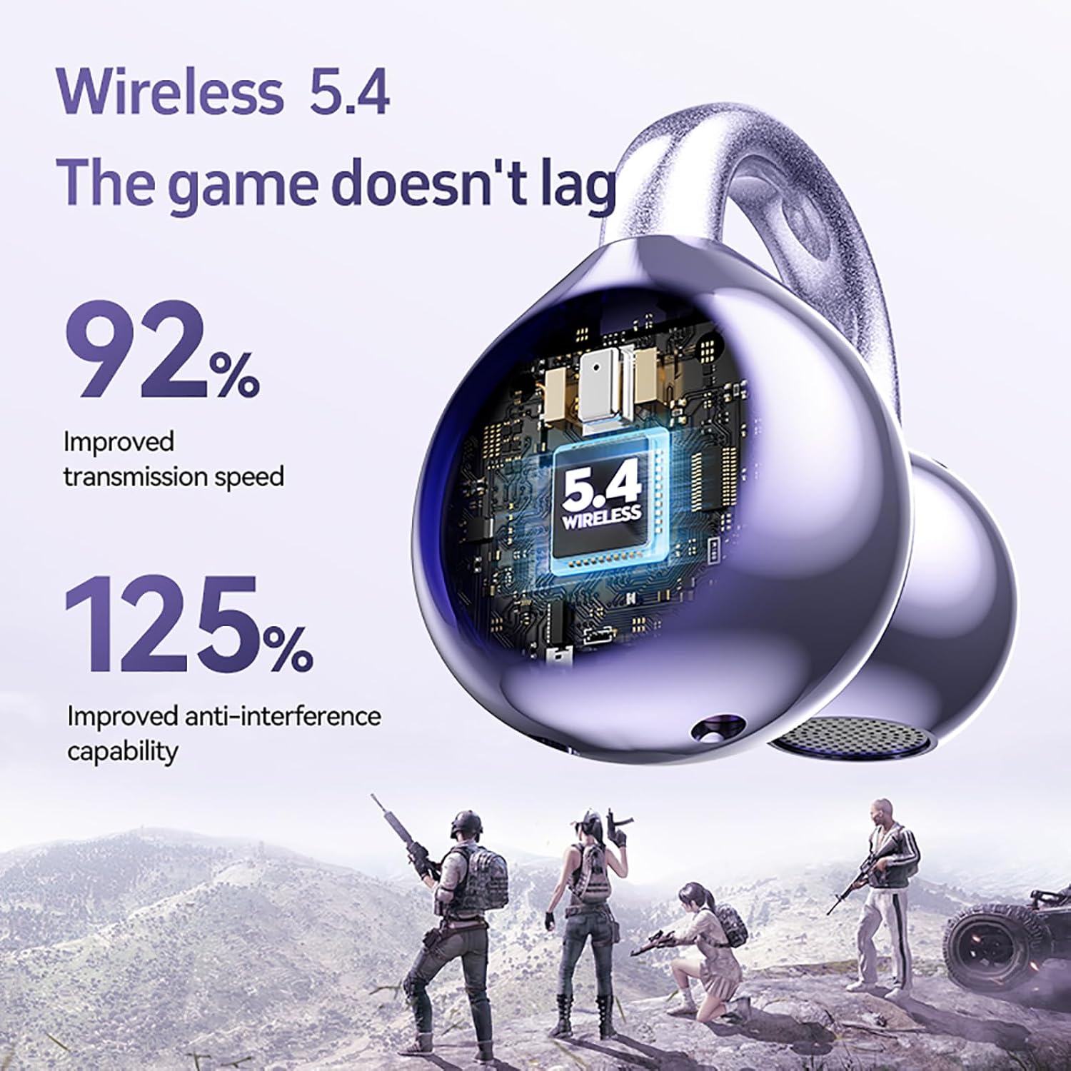 Clip on Earbuds for Small Ears, Open Ear Wireless Bluetooth 5.4 Headphones, 40H Playtime Air Conduction, Comfort Fit for Glasses, Waterproof Sport Ear Buds with Digital Display & MIC - Image 6