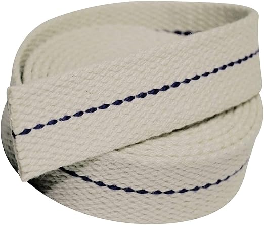 7/8" Inch Flat Cotton Oil Lantern or Oil Lamp Wick with Purple Stitch. 6 Foot Roll