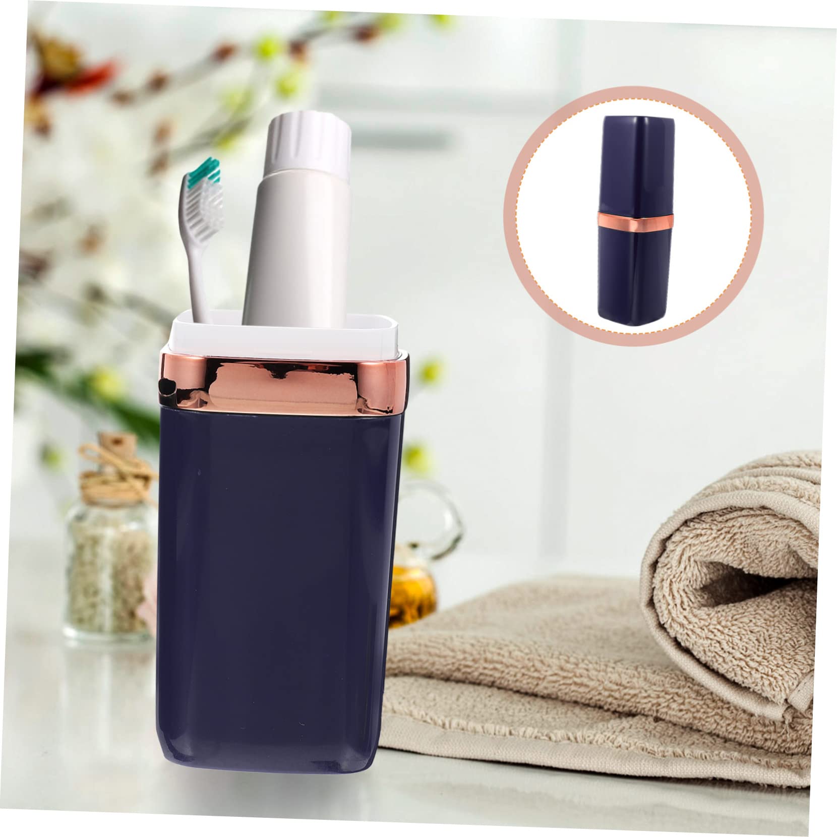 Portaspazzolino da viaggio, 4 pezzi, contenitore per spazzolino da denti, accessorio per hotel, porta spazzolino da denti, portaspazzolino da viaggio, tazza da bagno portatile in ABS