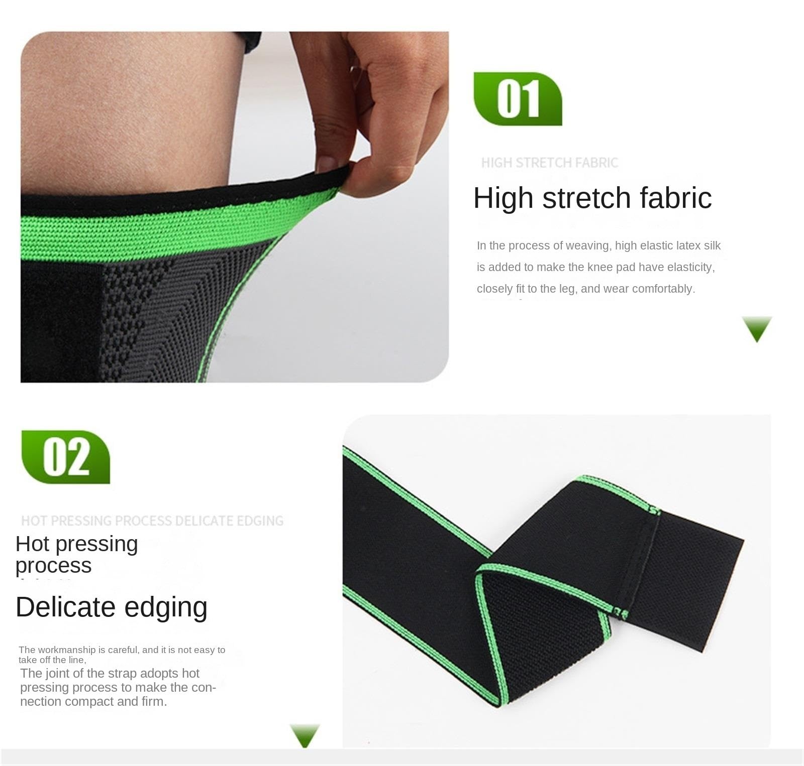 Elásticas Rodilleras Rodillera De Compresión con Correas For Rodillas Cuando Se Trabaja, Corre, Levanta Pesas Deporte Soporte Rodilla | Black,XXL
