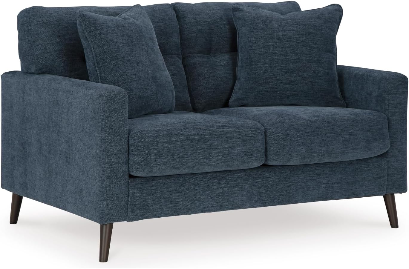Signature Design by Ashley Bixler Classic Tufted Loveseat with Removable Cushions, Blue