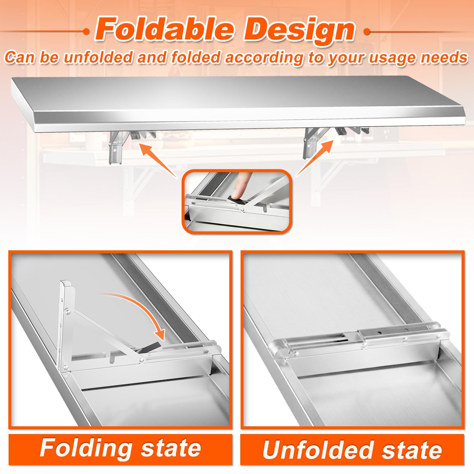 Scaffale pieghevole della concessione, 30,5 x 91,4 cm, scaffale resistente