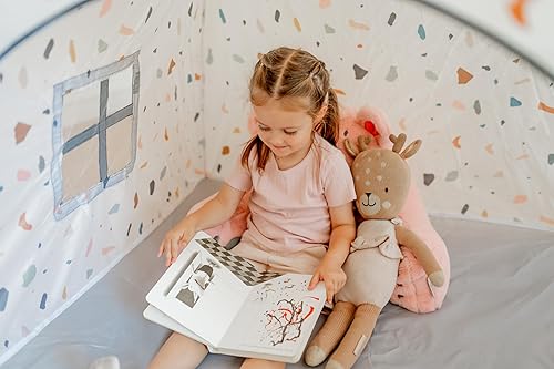 Miniatura 3 de Tienda de campaña emergente para niños, no requiere instalación, color neutro, 4 x 4 x 4 pies (gris claro)