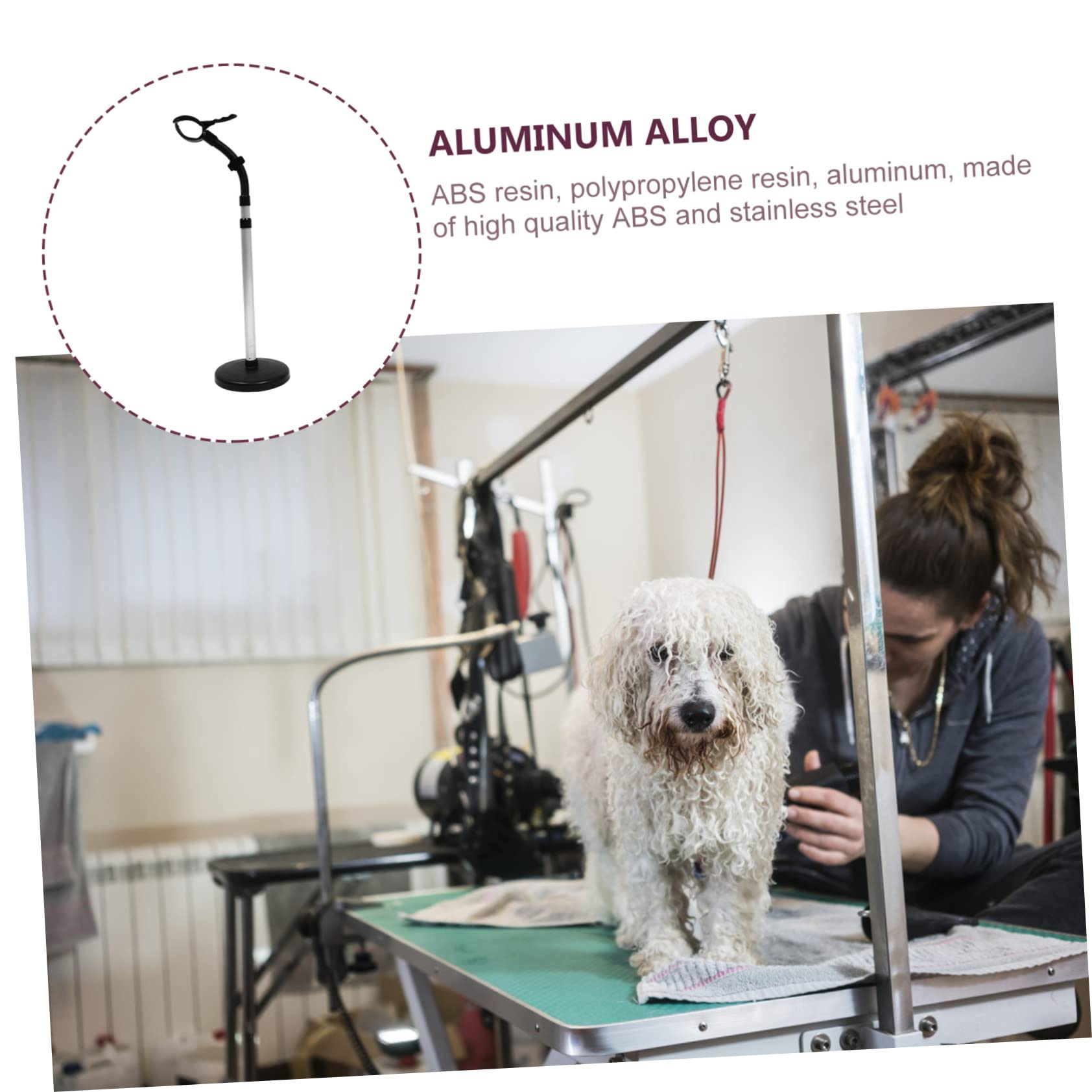 Healeved Supporto per Asciugacapelli Regolabile Nero, Stand Rotante 360° | Abs, Pp e Lega di Alluminio, Installazione Facile, Uso Mani Libere per Styling e Curling