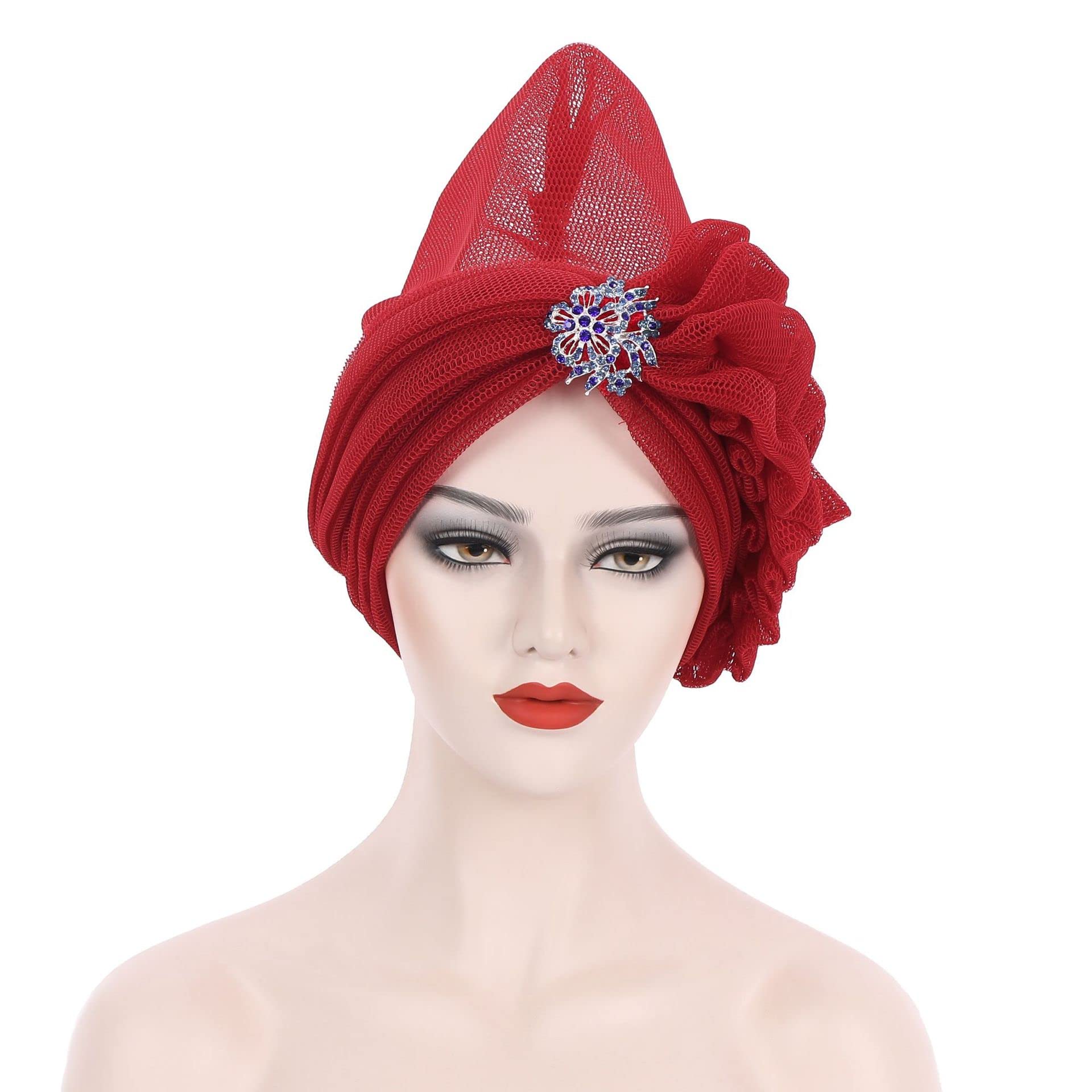 Ready to wear Auto Gele Hat Salewa Gold African Lazercut pre-tied Aso Oke Autogele Ready  main image 2