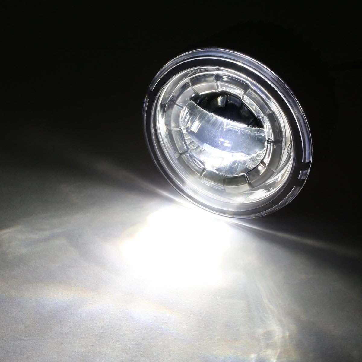 Auto Dynasty, 3.5 Inches Round 5W LED Projector Driving Fog Lights Compatible With NI2590103, Driver and Passenger Side, Clear Lens