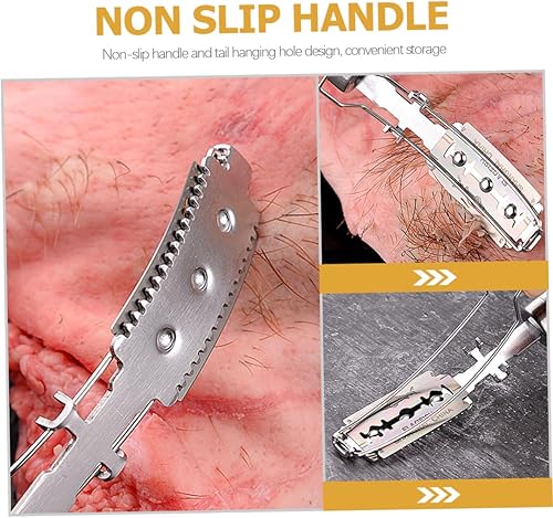 Miniatura 9 de HOMSFOU 2pcs kitchen razor holder hand tool stainless steel scraper specialty tools bread slicer kitchen meat pork hair stainless steel pig hair
