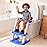 Potty Training Seat SKYROKU Potty Training Toilet with Step Stool Ladder, for Kids Boys Girls Toddlers - Comfortable Safe Potty Seat with Anti-Slip Pads Ladder (8899+DarkBlue)