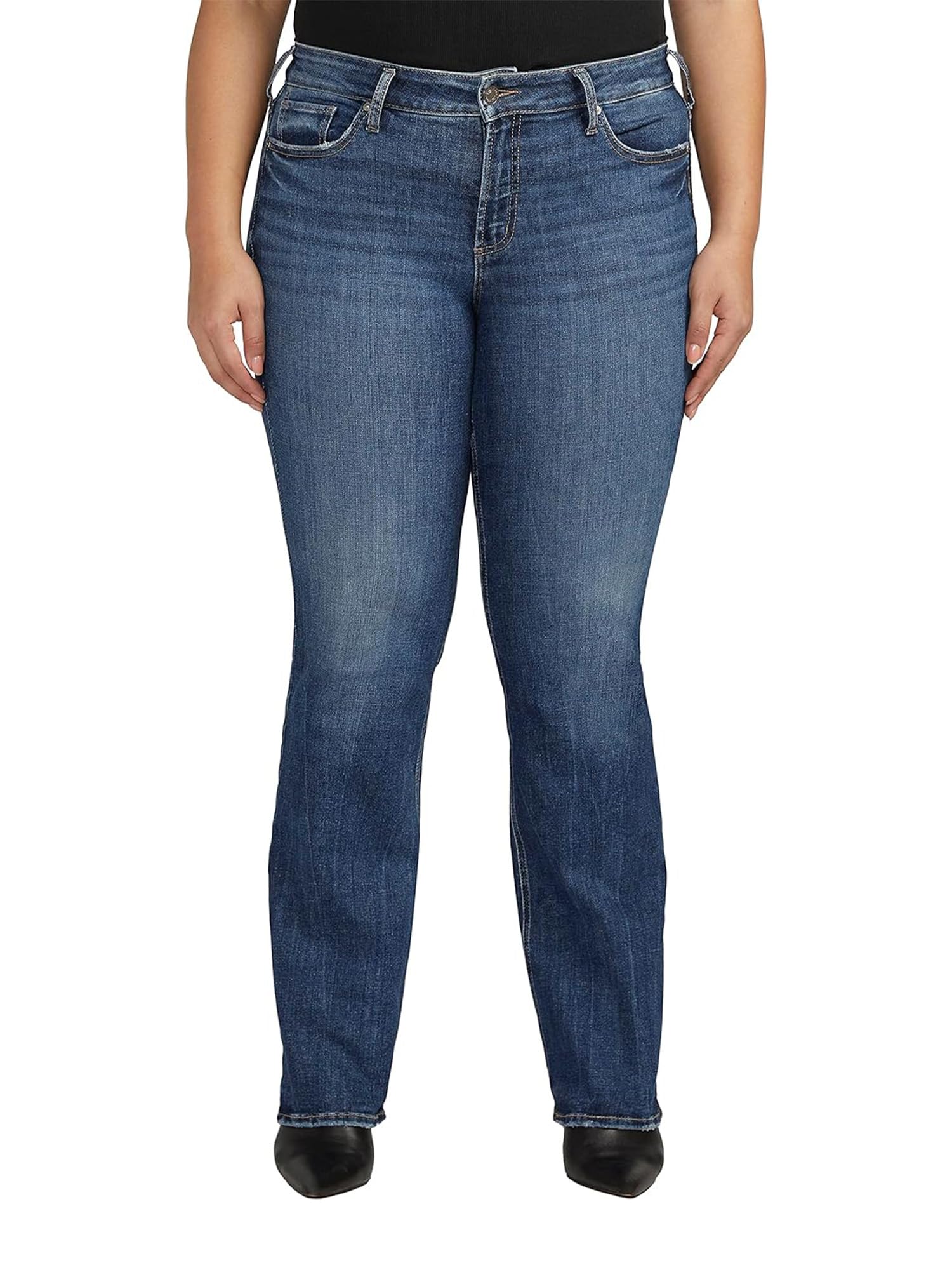 Silver Jeans Co. Women's Plus Size Suki Mid Rise Slim Bootcut Jeans